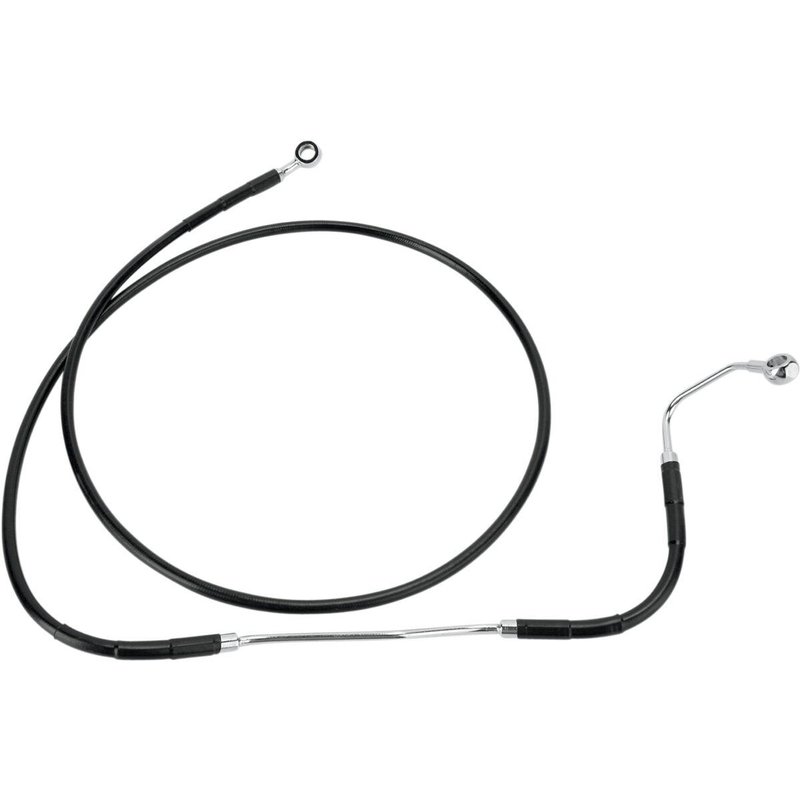 691182-8BLK - Drag Specialties Extended Length Vinyl Brake Hose Kit For Harley Davidson FLHR 1584 2009-2011 Front - Black