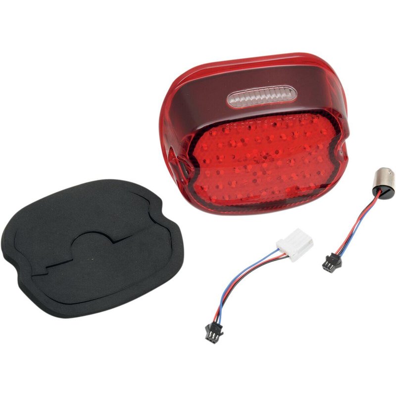 L24-0436CRLED - Drag Specialties LED Low-Profile Taillight For Harley Davidson FLHR 1450 1999-2003 Rear Red