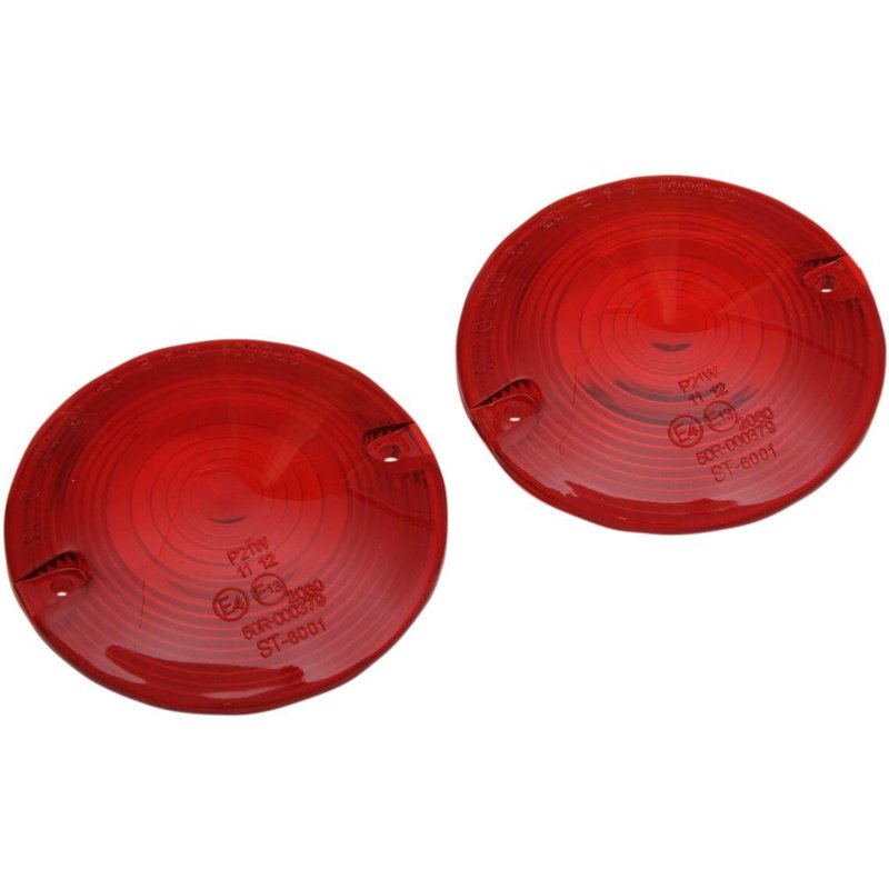 12-0203-RL2D - Drag Specialties Replacement Turn Signal Lenses For Harley Davidson FLHR 1340 1994-1998 Rear - Red
