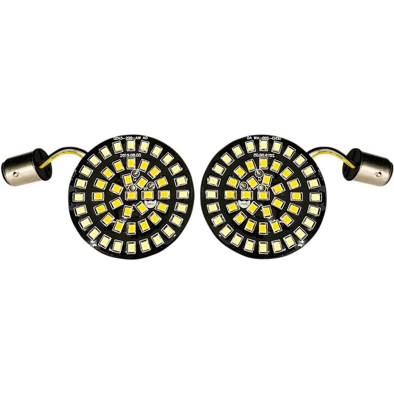 DS-300-AW-1157 - Drag Specialties Front Dual Ring Turn Signal Inserts For Harley Davidson FLSTC1340 1997