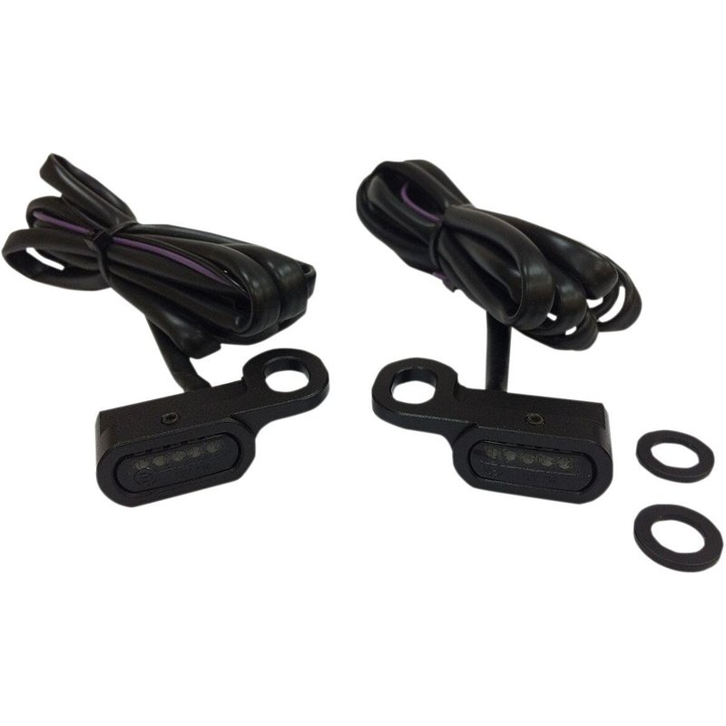 L22-0229MBMENU - Drag Specialties LED Handlebar Marker Lights For Harley Davidson FLHTCU 1690 2014-2016 Black Smoke