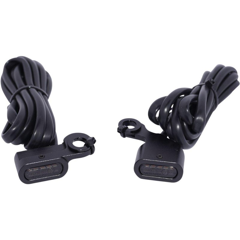 L22-0230DMBME - Drag Specialties LED Handlebar Marker Lights For Harley Davidson FLD 1690 2012-2013 Handlebar Black Smoke
