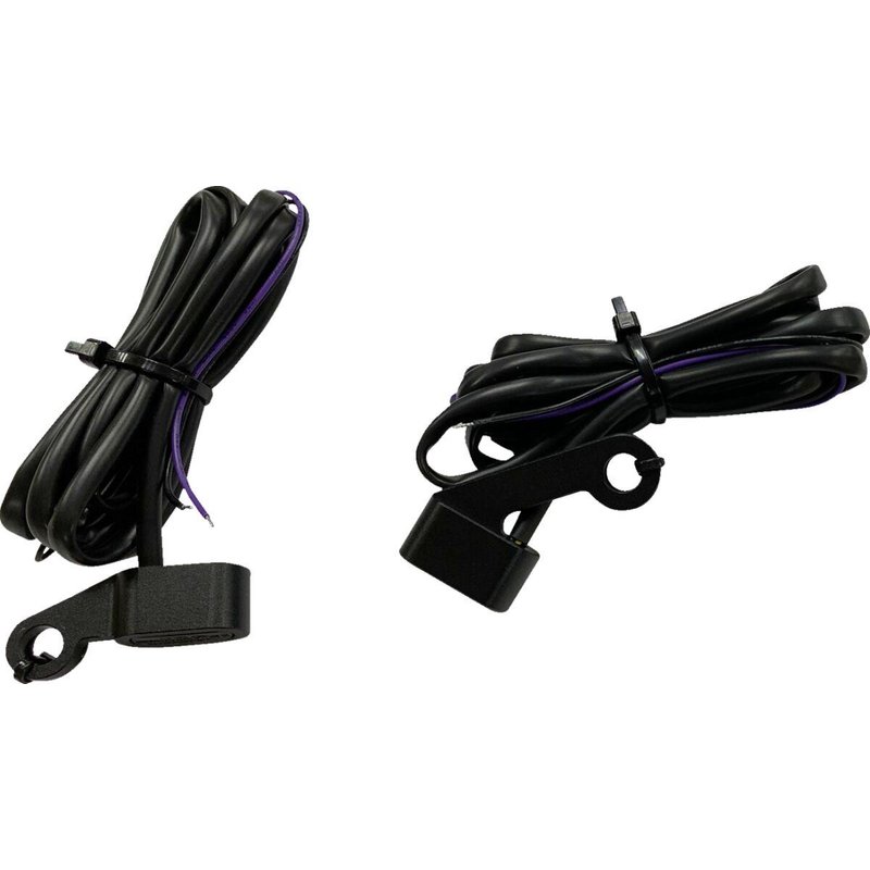 L22-0236MBMENU - Drag Specialties LED Handlebar Marker Lights For Harley Davidson XL 1200 C 2004-2013 Black Smoke