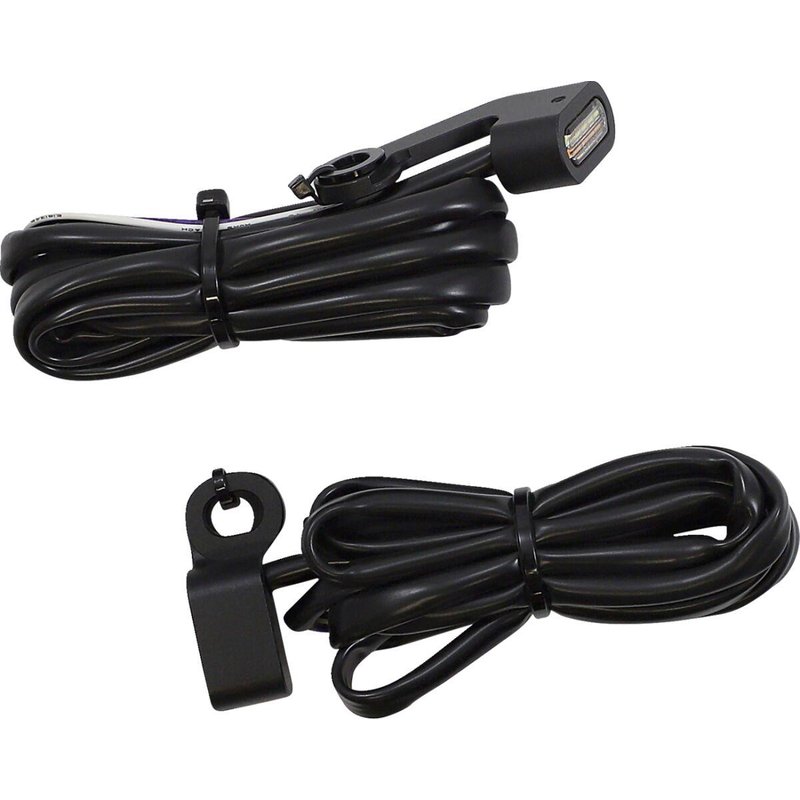 L22-0232DMBE - Drag Specialties LED Handlebar Marker Lights For Harley Davidson FLHR 1584 - Black Clear