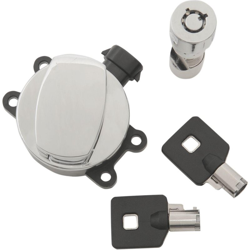 E21-0214K - Drag Specialties Side Hinge Ignition Switch For Harley Davidson FLS 1690 2012-2016 - Chrome