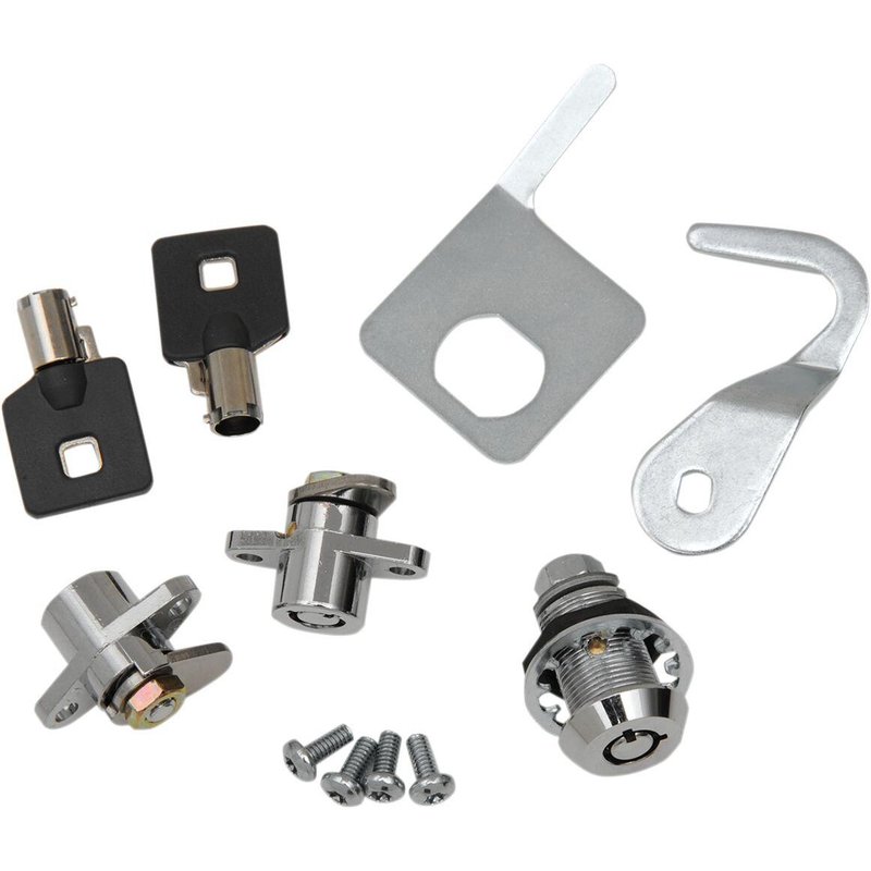 S77-0145/7-AD - Drag Specialties Saddlebag & Tour Pack Lock Kit For Harley Davidson FLHR 1340 1994-1998 - Chrome