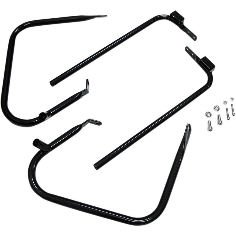 21026B - Drag Specialties Saddlebags Guards/Support Kit For Harley Davidson FLHR 1340 1997-1998 - Black