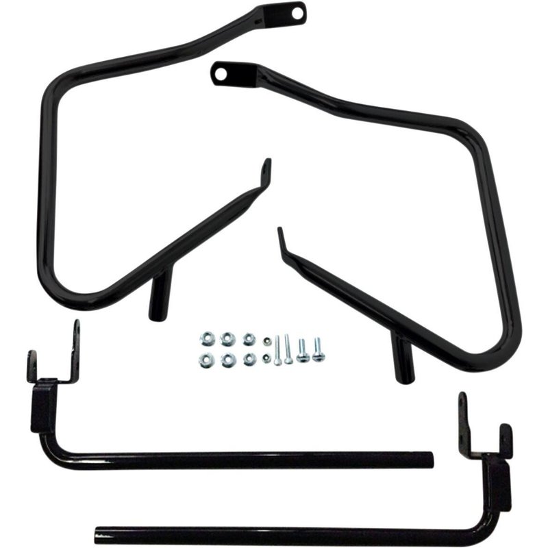 21028B - Drag Specialties Saddlebags Guards/Support Kit For Harley Davidson FLHRXS 1868 2019-2020 - Black