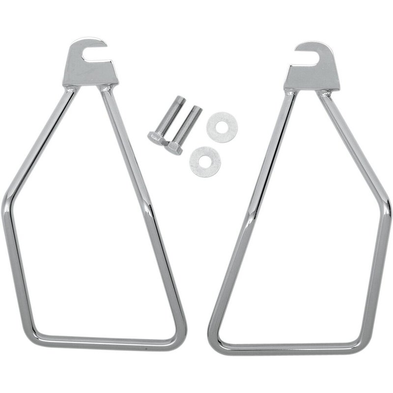 77-0029 - Drag Specialties Universal Saddlebag Hard Mount Kit For Harley Davidson FLST 1340 1987-1990 - Chrome