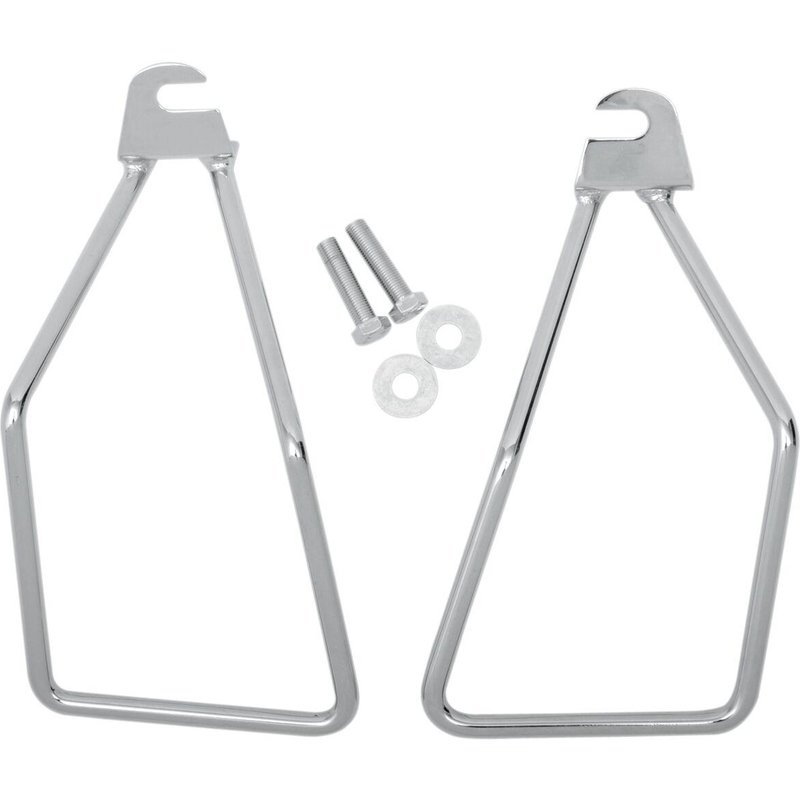 77-0129 - Drag Specialties Saddlebag Support Brackets For Harley Davidson FLS 1690 2012-2013 - Chrome
