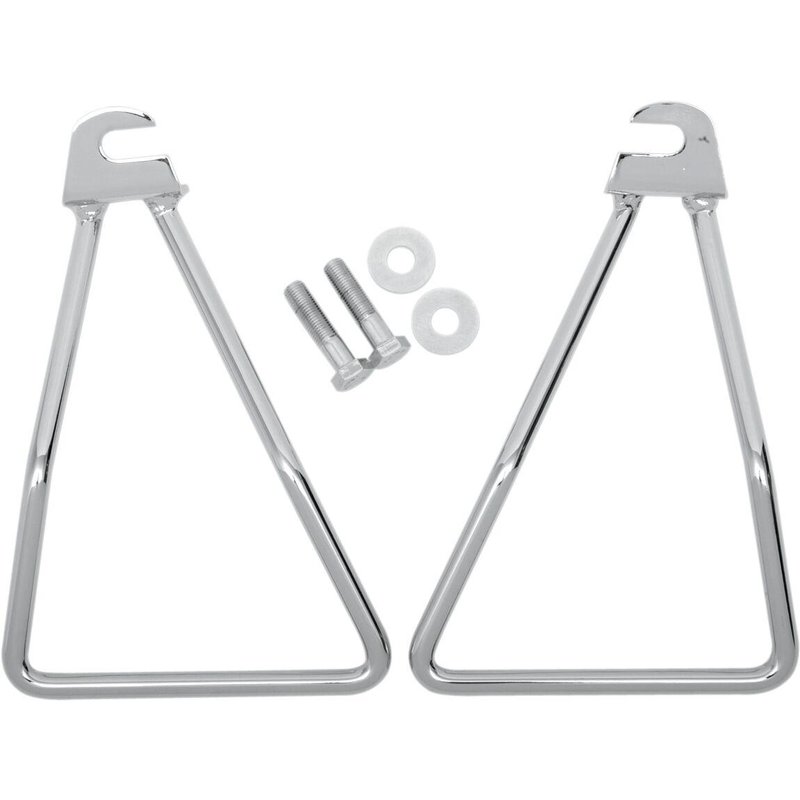 77-0047 - Drag Specialties Saddlebag Support Brackets For Harley Davidson FL 1200 1956-1977 - Chrome