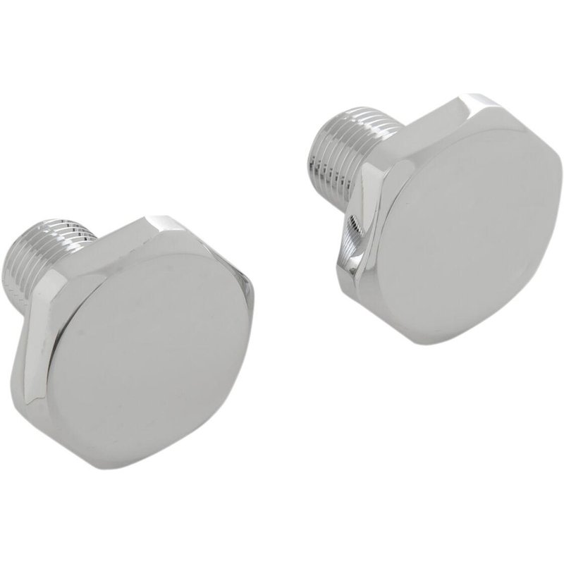 71584 - Drag Specialties Fork Tube Plugs & Caps For Harley Davidson FLH 1200 1977-1980 - Chrome