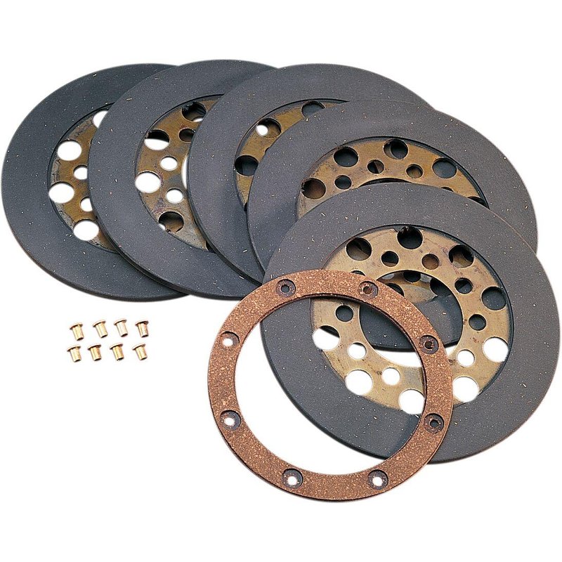17-0010A-BOX - Drag Specialties Wet or Dry Friction Plate Set For Harley Davidson FL 1200 1970-1977