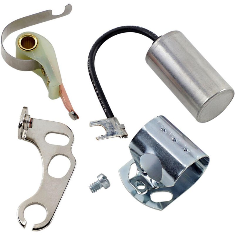 MC-DRAG011 - Drag Specialties Points & Condenser Kit For Harley Davidson F 1200 1948-1952 - Black/Silver