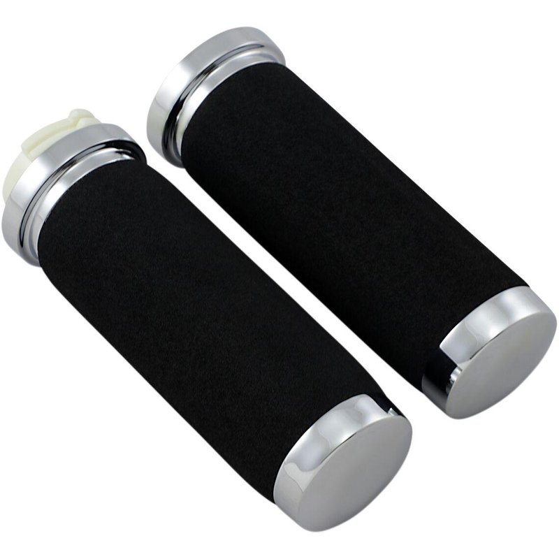 351358 - Drag Specialties Sundance Grips For Harley Davidson FLD 1690 2012-2013 - Black/Chrome