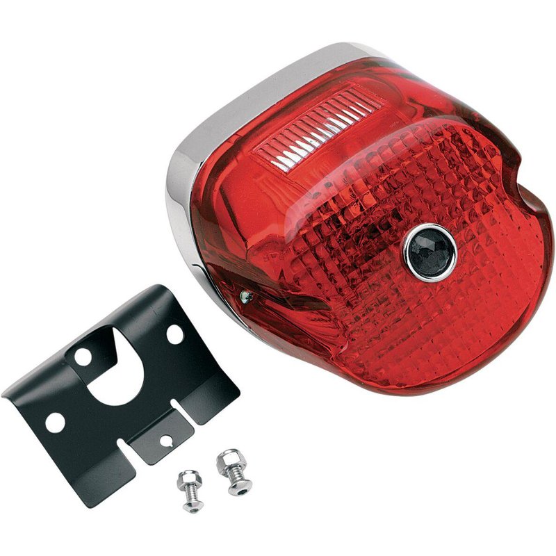 120022CBM-BXLB1 - Drag Specialties Laydown Taillight Assembly For Harley Davidson FLD 1690 2012-2013 Rear - Blue/Red