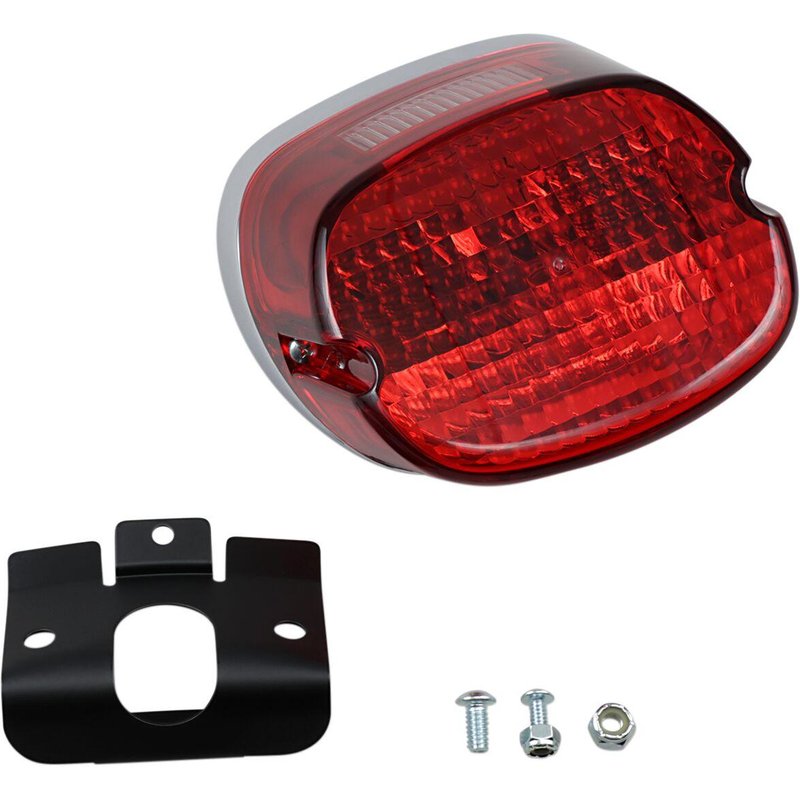 120022CM-BX-LB1 - Drag Specialties Laydown Taillight Assembly For Harley Davidson FLD 1690 2012-2013 Rear - Red