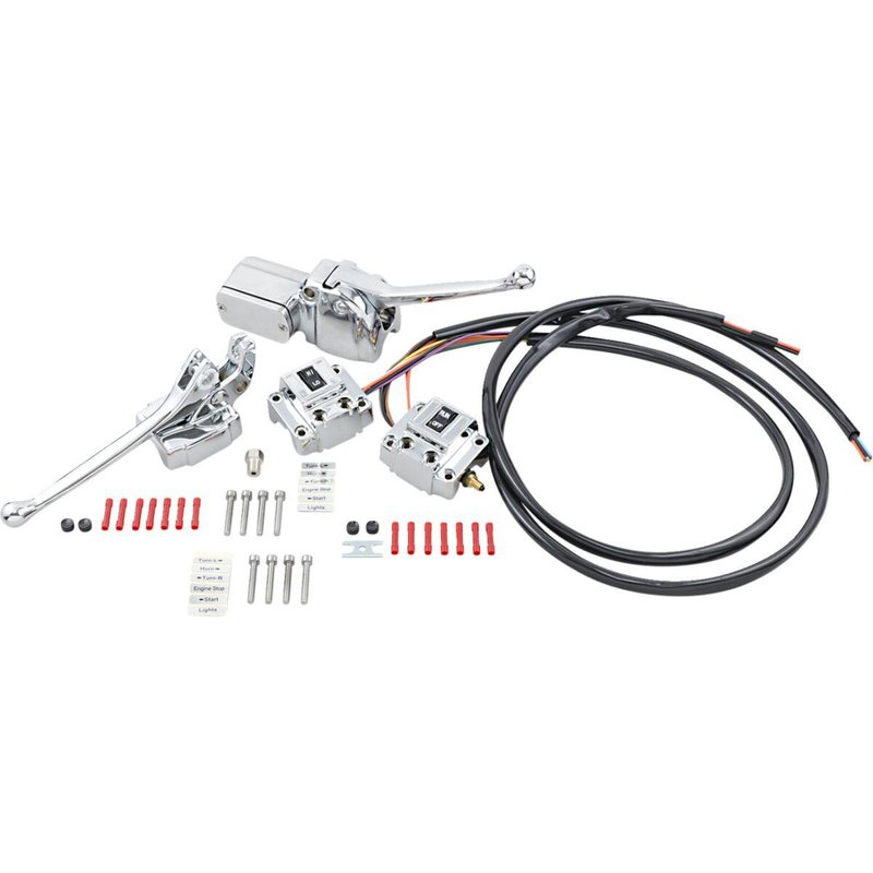 42375-LBX2 - Drag Specialties Handlebar Control Kit For Harley Davidson FL 1200 1972-1977 - Chrome