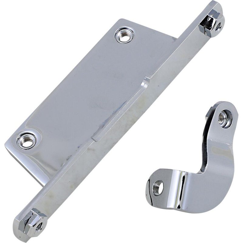 74022 - Drag Specialties Oil Tank Bracket Set For Harley Davidson FLST 1340 1987-1990 - Chrome