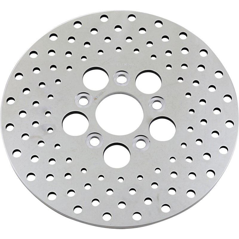 060173ASP-BC647 - Drag Specialties Vintage Drilled Brake Disc Shovelhead For Harley Davidson FL 1200 1971-1977 Front - Silver