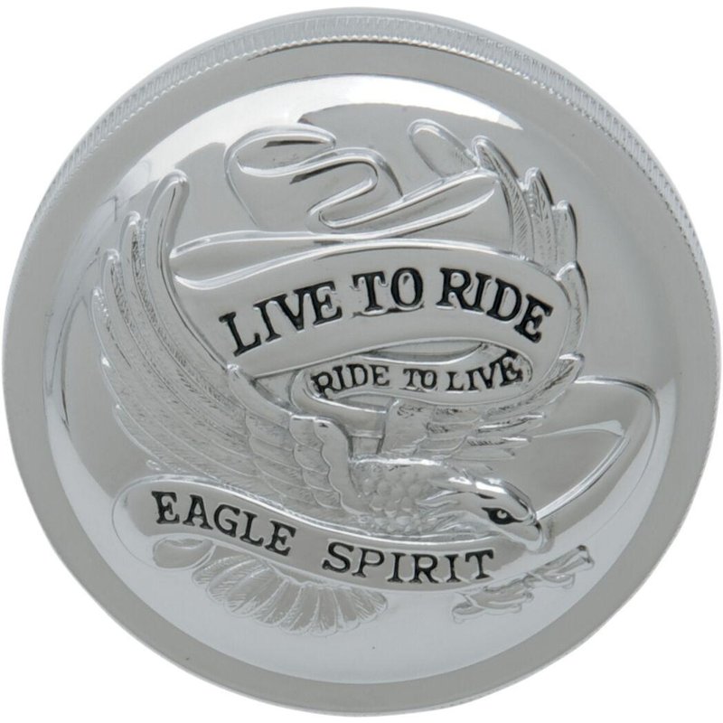 72644-SC2 - Drag Specialties Live to Ride Fuel Cap For Harley Davidson FLH 1340 1984 Right-Hand Thread - Chrome