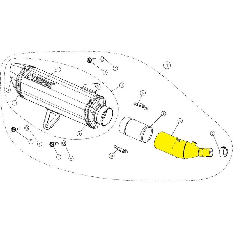L-Y3SO3 - L-Y3SO3 - Akrapovic Link Pipe - Yamaha MW 300 ABS 2021-2023
