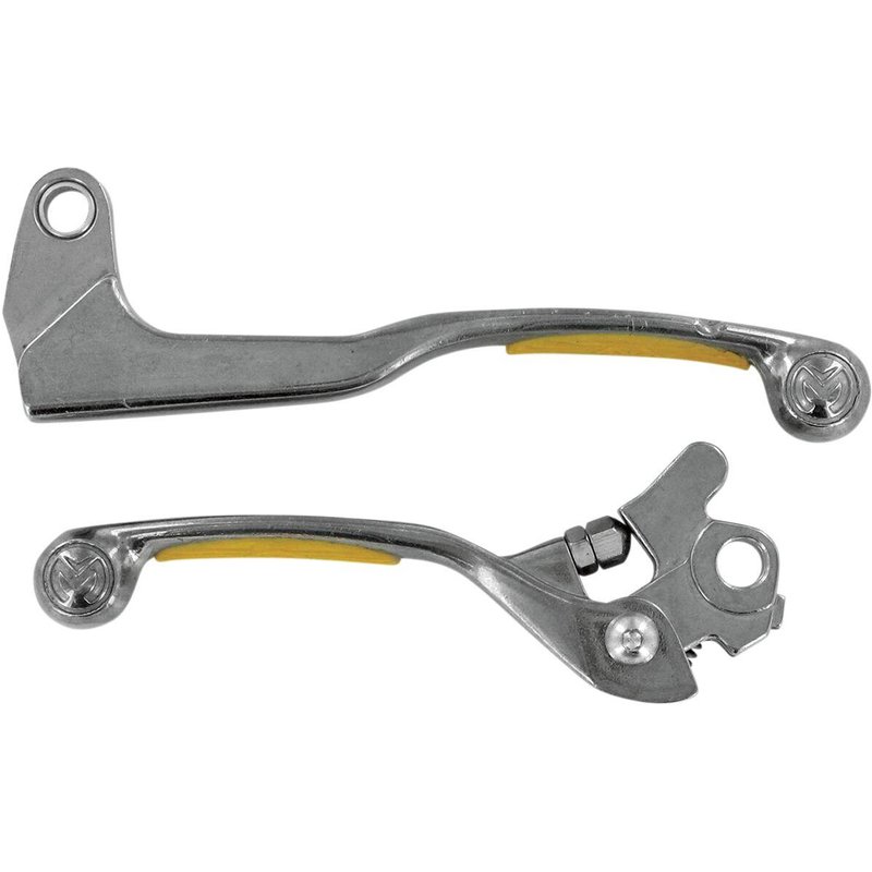 1SGSC46 - Moose Racing Competition Grip Lever Set For Suzuki RM125 2004-2010 - Silver/Yellow