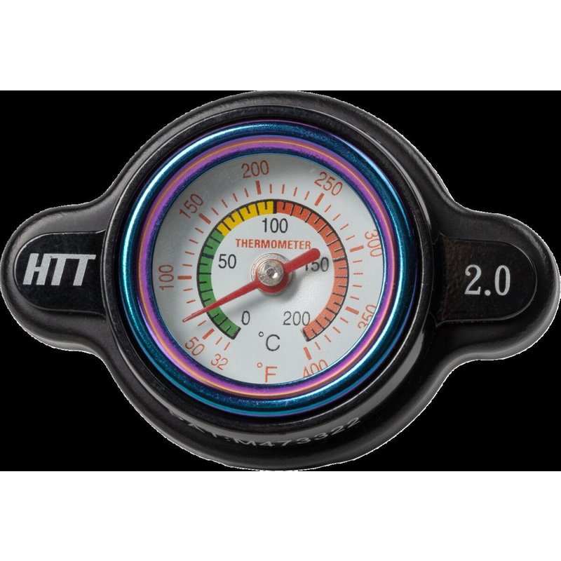 I15-6202B - Moose Racing Radiator Cap with Temperature Gauge For Kawasaki KXF250 2004-2013 - Black/White