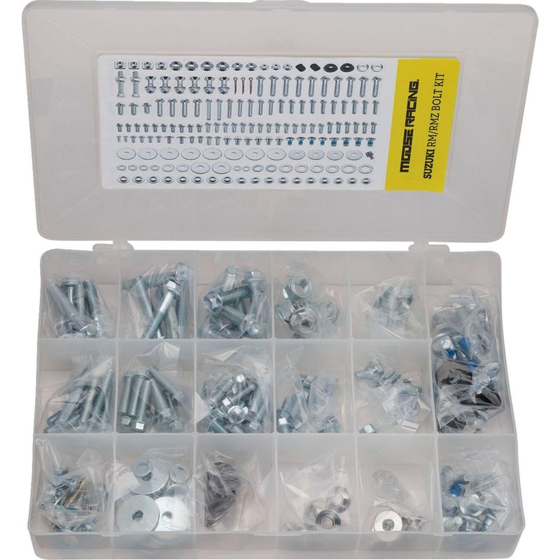 BKP-06 - Moose Racing M1 Bolt Kit For Suzuki RM 125 2000-2012 - Grey/Silver
