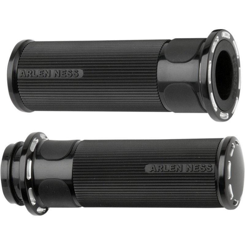 07-303 - Arlen Ness Fusion Slot Track Grips For Harley Davidson FLDE 1750 2018-2020 - Black