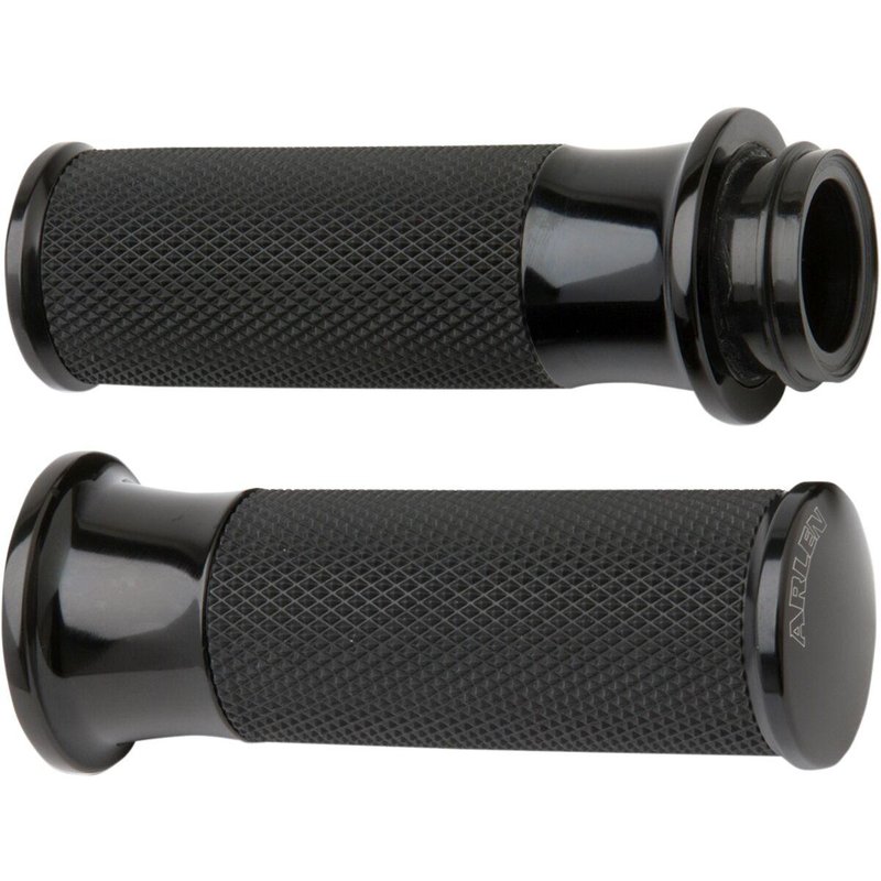 07-323 - Arlen Ness Fusion Smooth Grips For Harley Davidson FLDE 1750 2018-2020 - Black