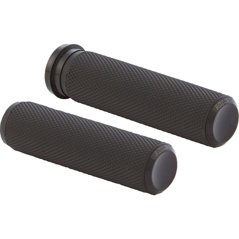 07-325 - Arlen Ness Knurled Grips For Harley Davidson FL 1200 1976-1977 - Black