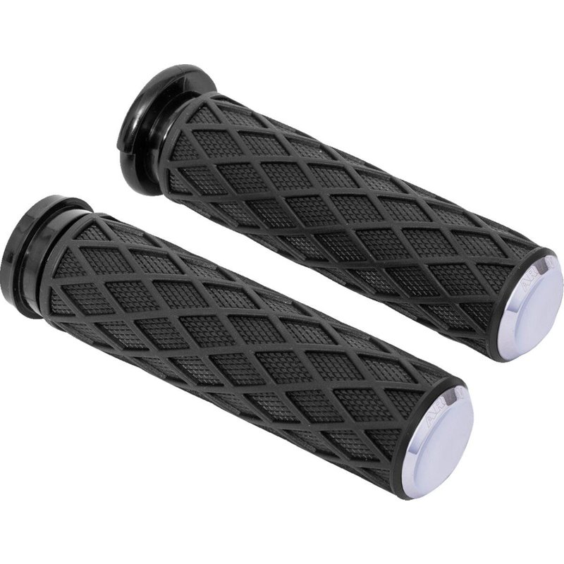500-005 - Arlen Ness Diamond Grips For Harley Davidson FLD 1690 2012-2013 - Black/Chrome