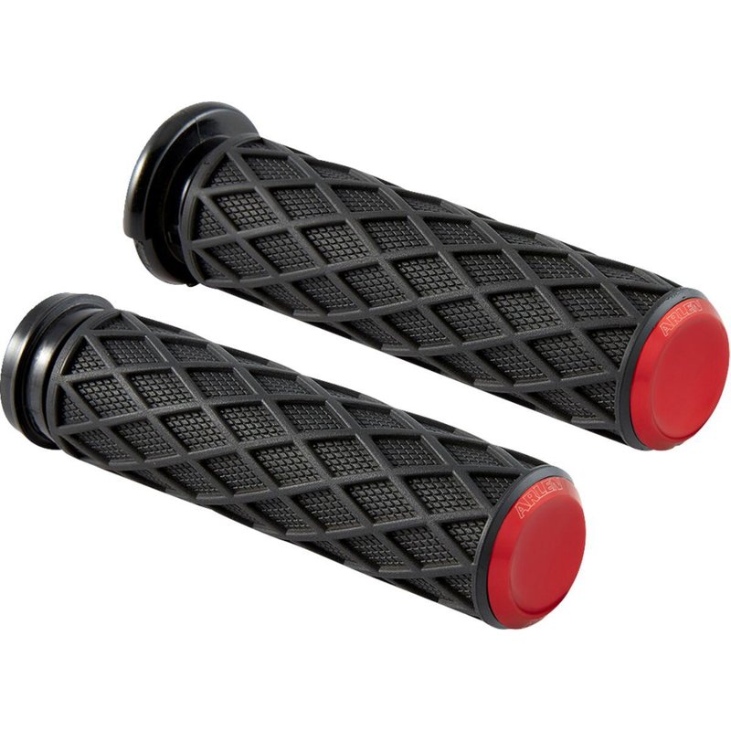 500-017 - Arlen Ness Diamond Grips For Harley Davidson FLDE 1750 2018-2020 - Black/Red