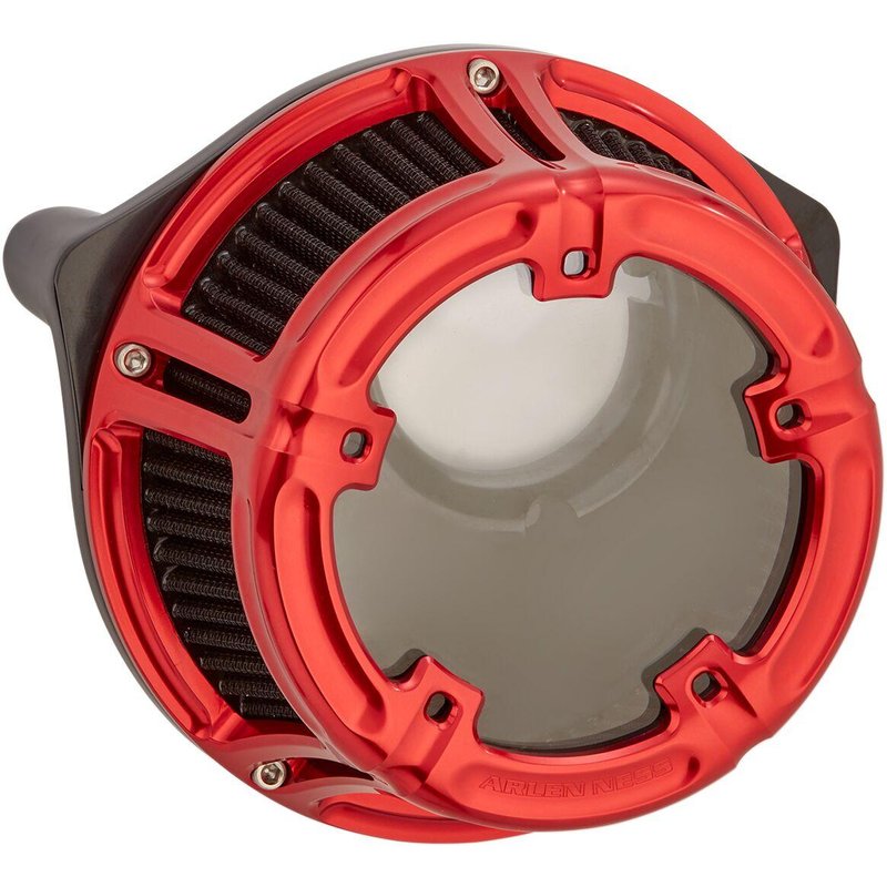 18-170 - Arlen Ness Method Clear Series Air Cleaner For Harley Davidson FLDE 1750 2018-2020 - Red
