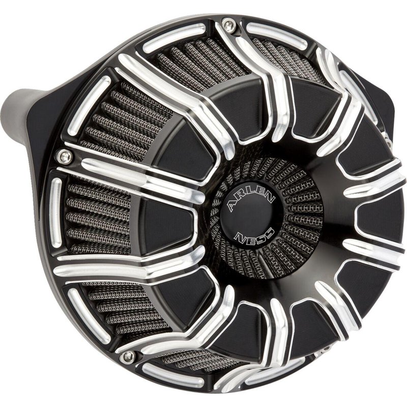 600-221 - Arlen Ness Inverted Series 10 Gauge Air Cleaner Kit For Harley Davidson FLHX 1923 2024-2026 - Black/Silver