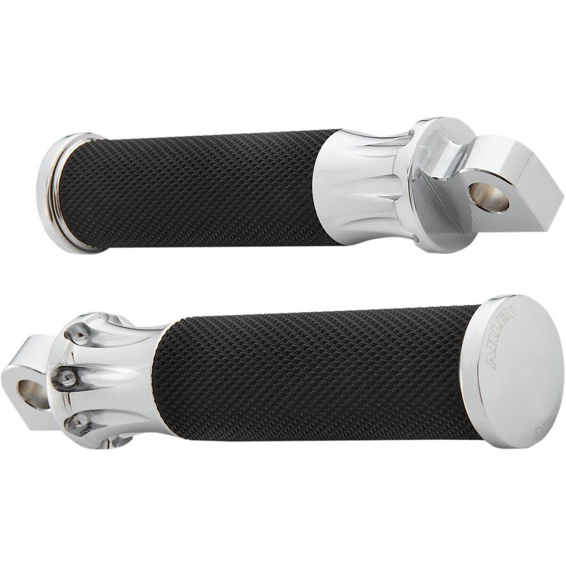 07-908 - Arlen Ness Fusion Male-Mount Footpegss For Harley Davidson FLD 1690 2012-2013 - Black/Chrome