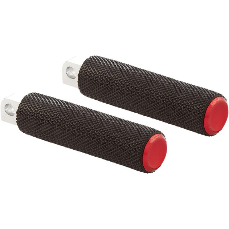 07-938 - Arlen Ness Fusion Male-Mount Footpegss For Harley Davidson FLD 1690 2012-2013 - Black/Red
