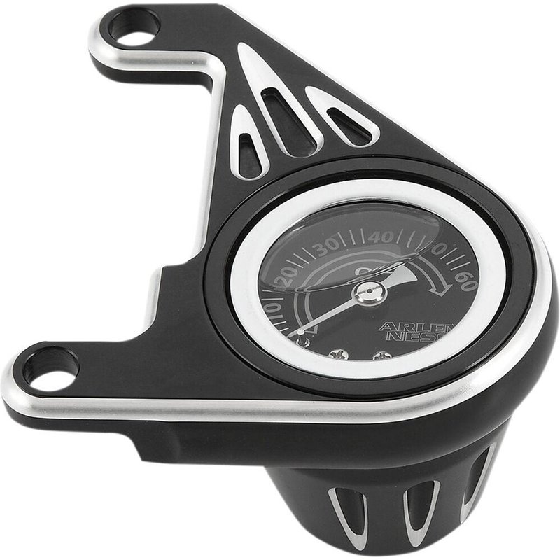 15-668 - Arlen Ness Oil Pressure Gauge Kit For Harley Davidson FLD 1690 2012-2013 - Black/Grey