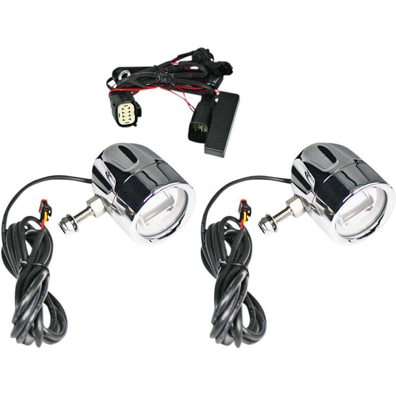 PB-FOG-SS8-C - Custom Dynamics ProBeam LED Halo Fog Lamps For Harley Davidson FLHRSE5 1800 2013 Chrome Chrome Clear