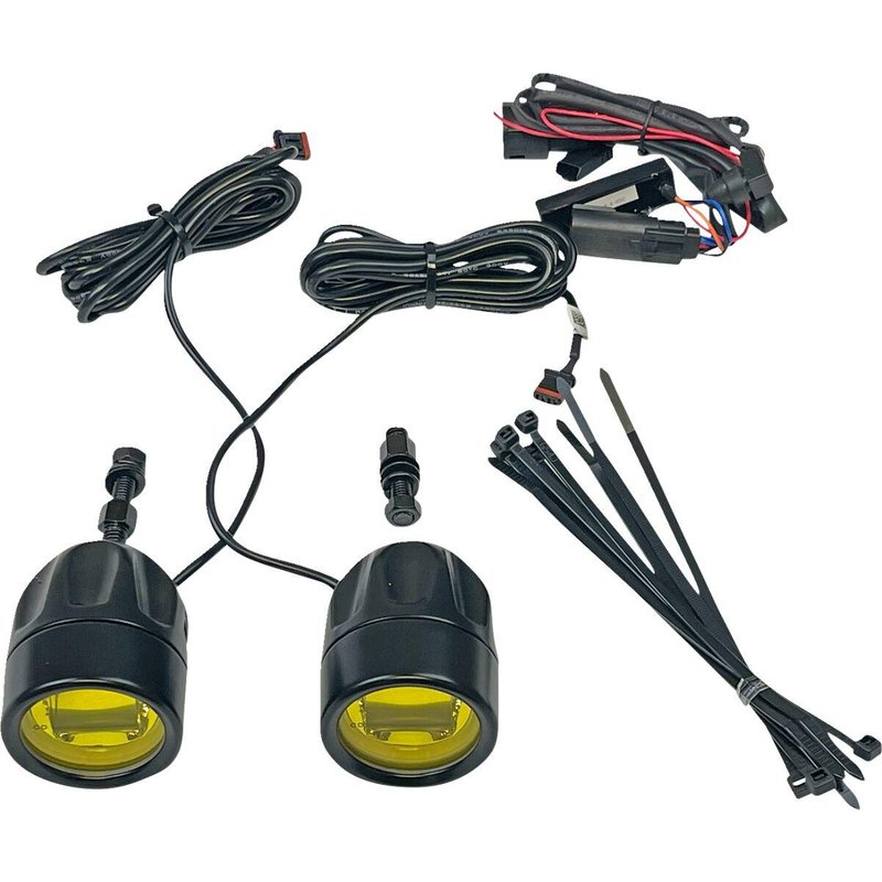 PB-FOG-BCM-YB - Custom Dynamics ProBeam LED Halo Fog Lights For Harley Davidson FLH 1868 2021 Black Yellow