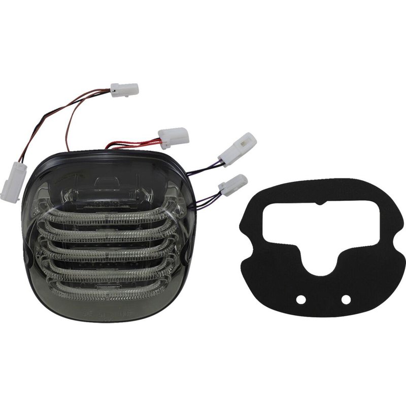 PB-TL-INT-NW-S - Custom Dynamics ProBeam Integrated Low Profile LED Taillights with Auxiliary Turn Signals For Harley Davidson FLD 1690 2012-2013 Rear Smoke