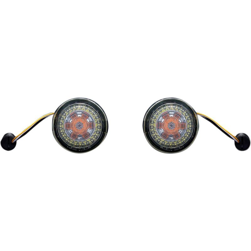 PB-AW-1157 - Custom Dynamics ProBeam Amber/White Dynamic Ringz For Harley Davidson FLD 1690 2012-2013 Smoke