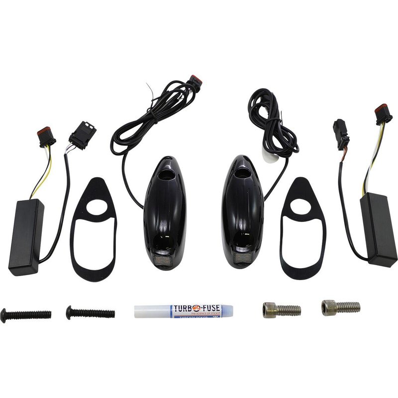 PB-RG-TS-15-B - Custom Dynamics ProBeam Road Glide Turn Signals For Harley Davidson FLTRK 1868 2020-2024 Gloss Black Smoke