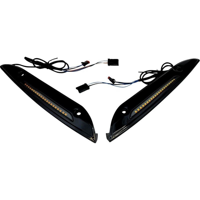 CD-RG-SWT-AW2-B - Custom Dynamics Genesis 4 Dynamic LED Road Glide Windshield Trim For Harley Davidson FLTRK 1868 2020-2024 Black Smoke