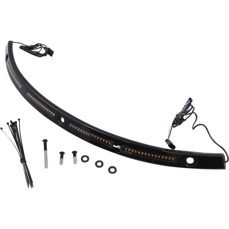 CD-WT2-14-B - Custom Dynamics Genesis 4 Dynamic LED Batwing Windshield Trim For Harley Davidson FLH 1868 2021 Black Smoke