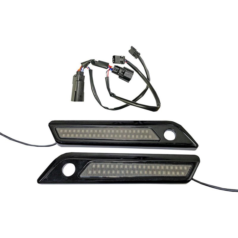 CD-SBL-DC4-SB - Custom Dynamics Saddlebag Latch Dual Color Accent Lights For Harley Davidson FLH 1868 2021 Smoke