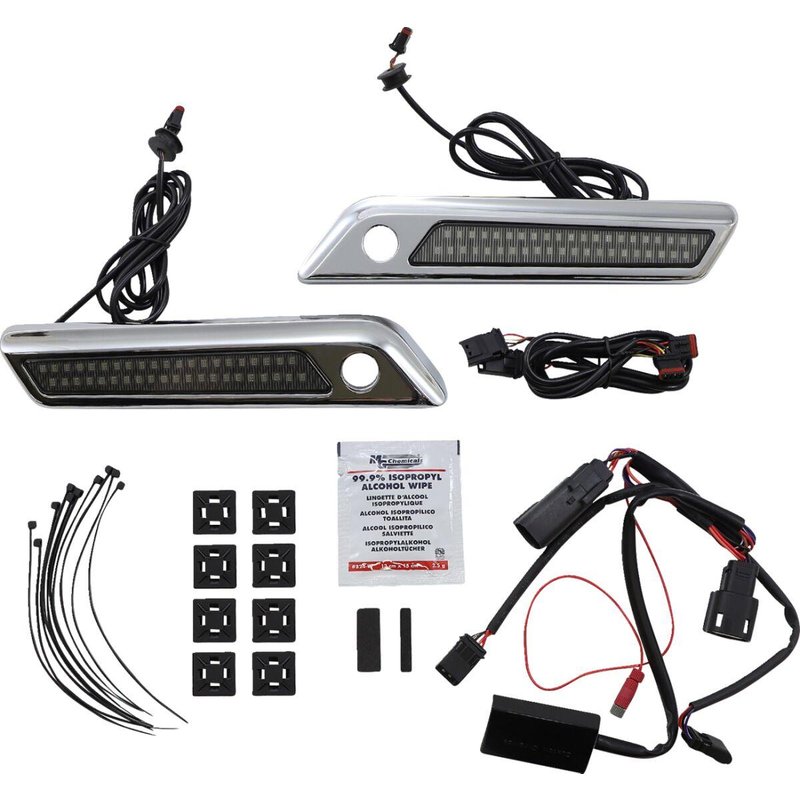 CD-SBL-DC-SC - Custom Dynamics Saddlebag Latch Dual Color Accent Lights For Harley Davidson FLHRXS 1750 2017-2018 Smoke