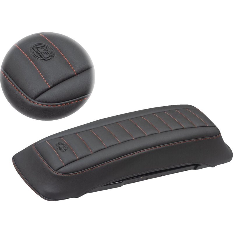 77637AB - Mustang Saddlebag Lid Covers For Harley Davidson FLHR 1340 1994-1998 - Black/Red