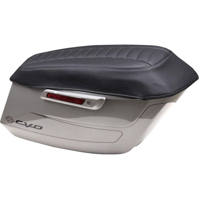 88404GM - Mustang Deluxe Touring Saddlebag Lid Cover For Harley Davidson FLHX 1923 2024-2026 - Black/Grey